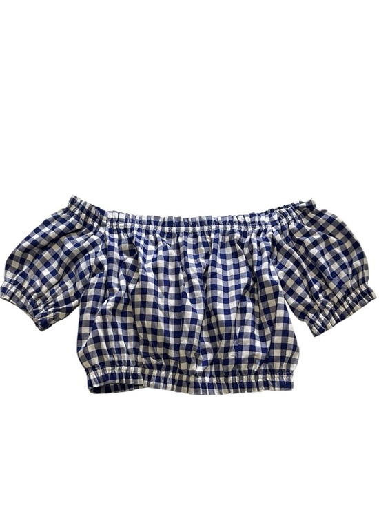 L'Academie Tops - L'Academie
L'Academie Blue & White
Gingham
Off-the-Shoulder Crop Top Size Small